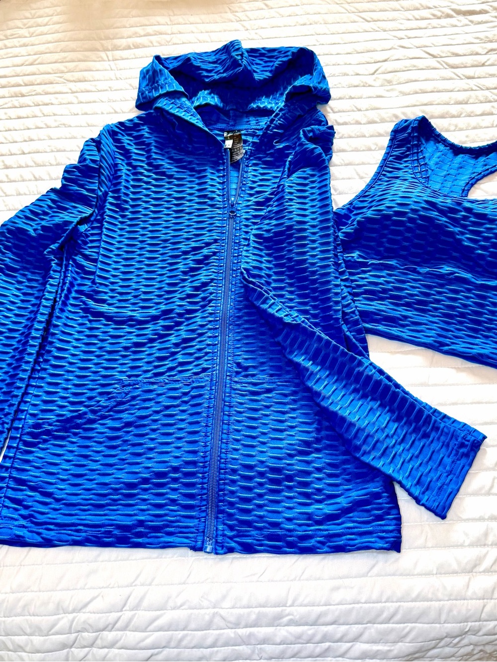 New Mix Workout Athletic Jacket (L) & Sports Bra (S) Royal Blue EUC Teen Junior